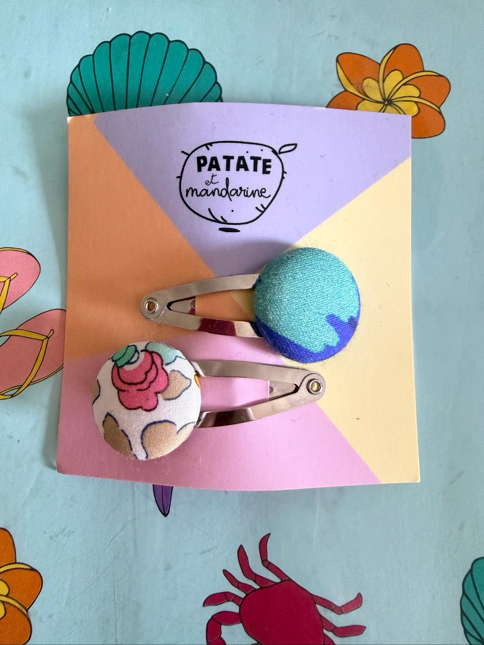 Lot de 2 barrettes à cheveux artisanales 